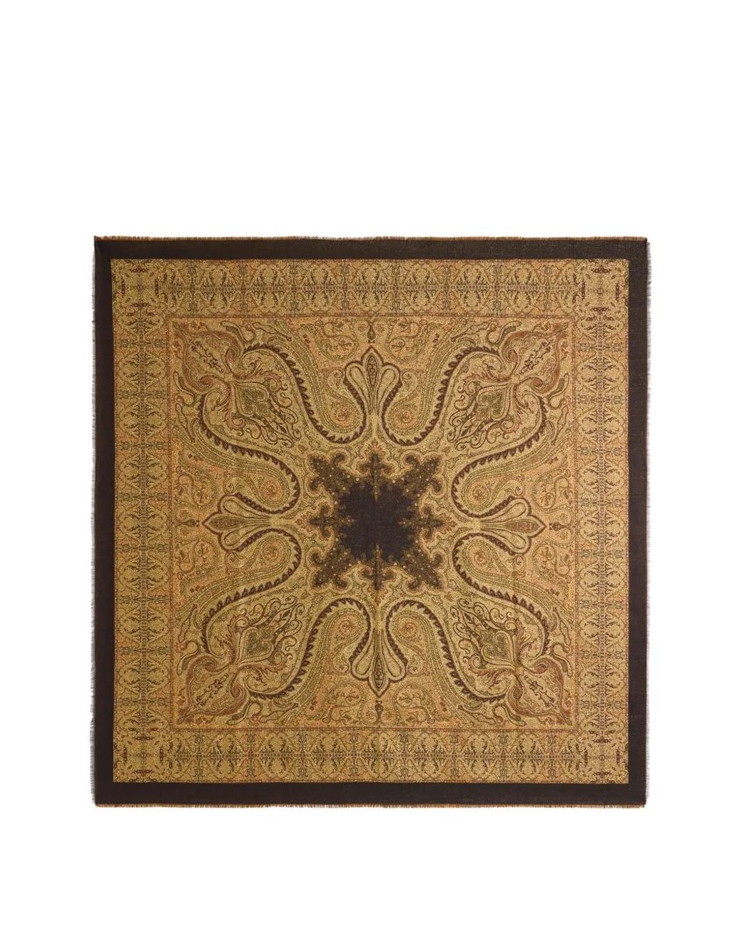 Etro Brown Jacquard-Schal Mit Lurex