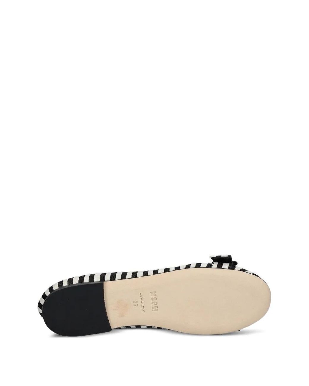MSGM White Striped Flats