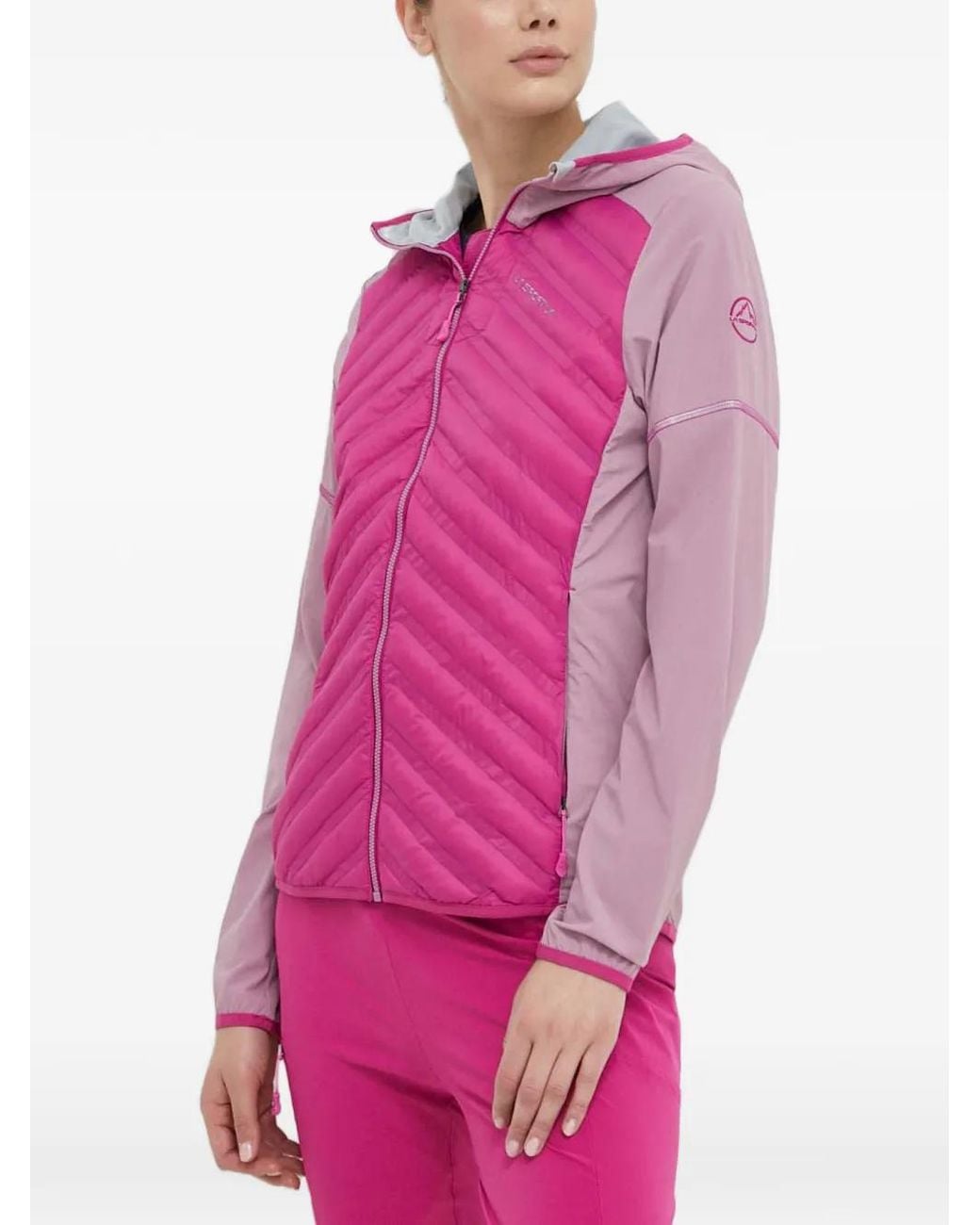 La Sportiva Pink Quilted-Design Hooded Performance Jacket