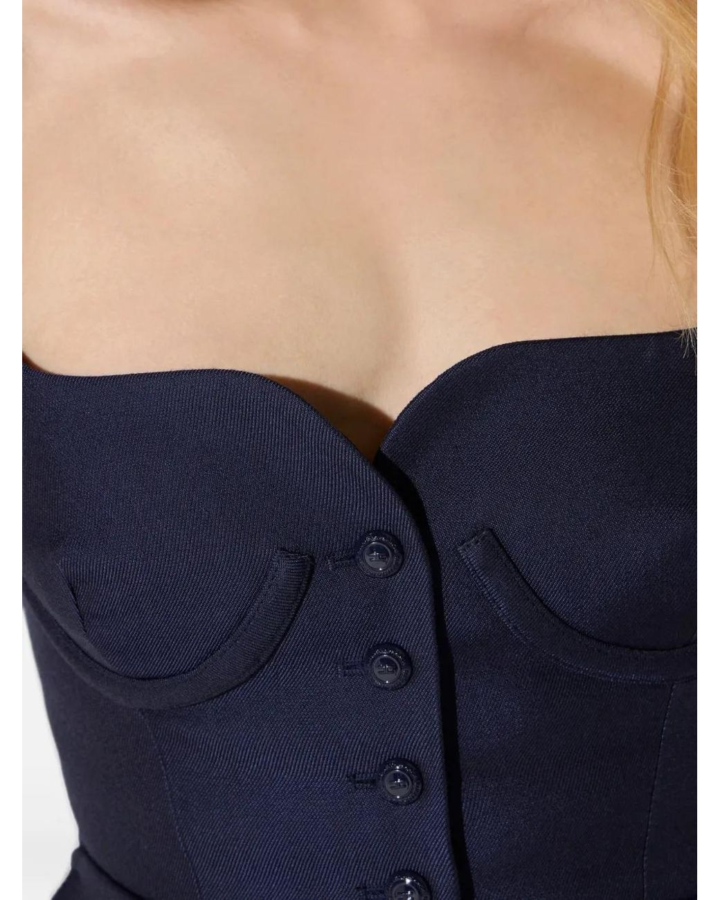 Elisabetta Franchi Blue Cool Wool Top