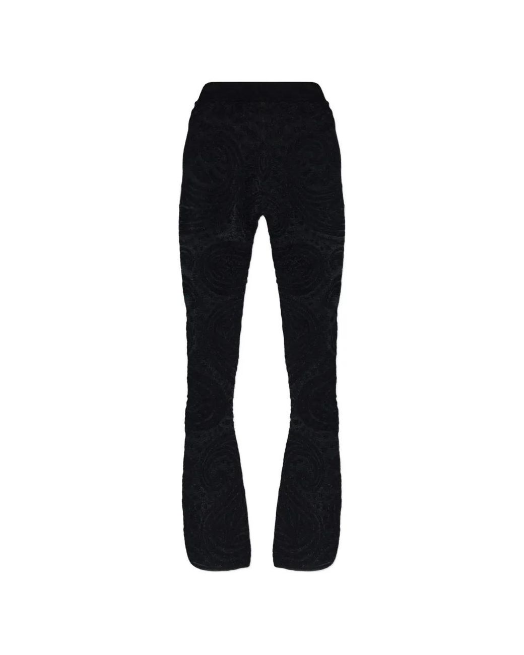 Etro Black Paisley-Pattern Flared Trousers