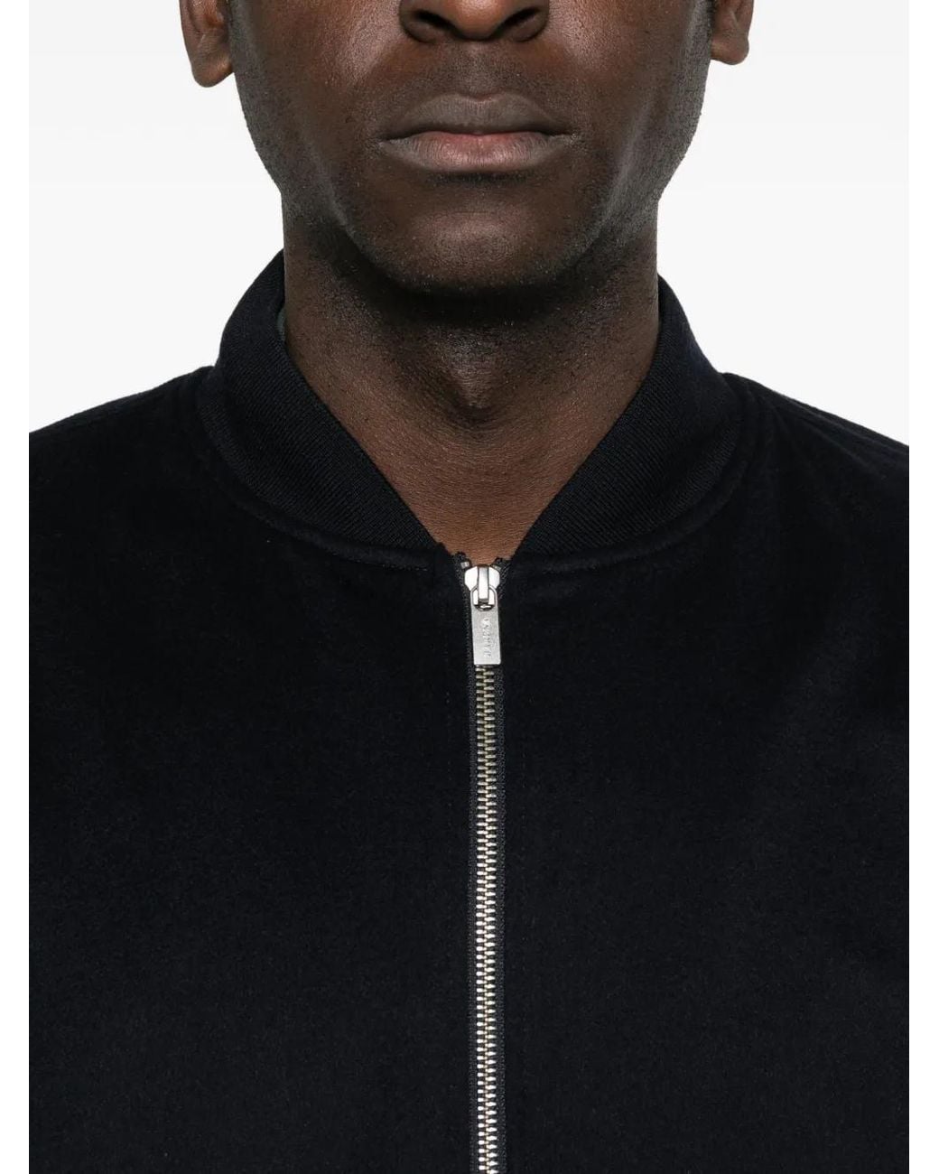 Barena Black Zip-Up Cashmere Bomber Jacket for men