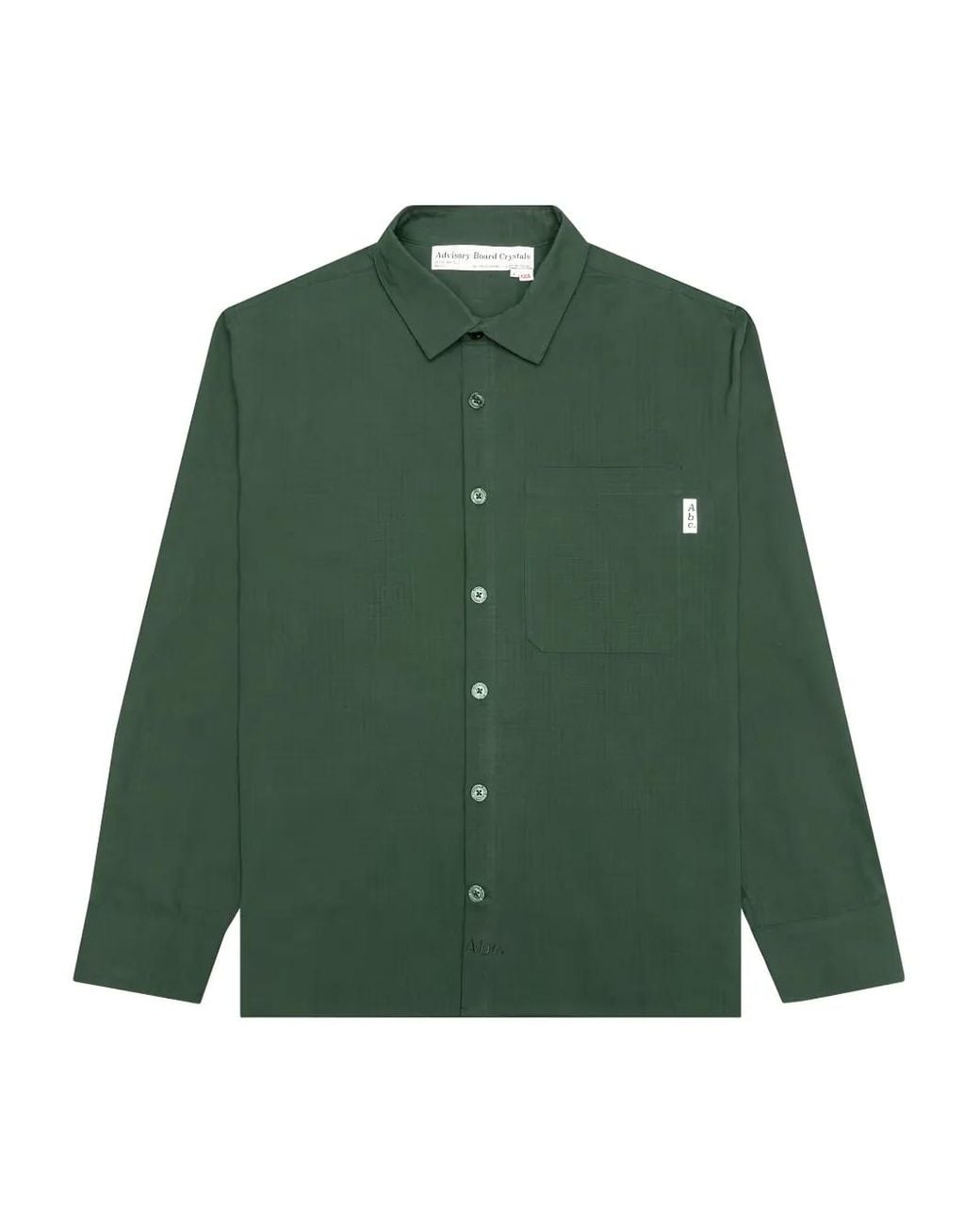 Advisory Board Crystals Green Embroidered-Pocket Button-Down Shirt for men