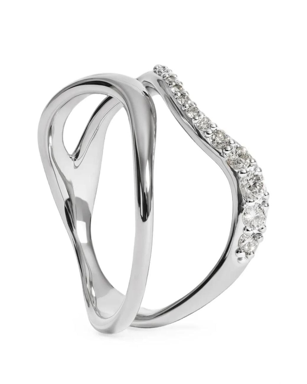 Monica Vinader White Riva Pavé Diamond Wrap Ring