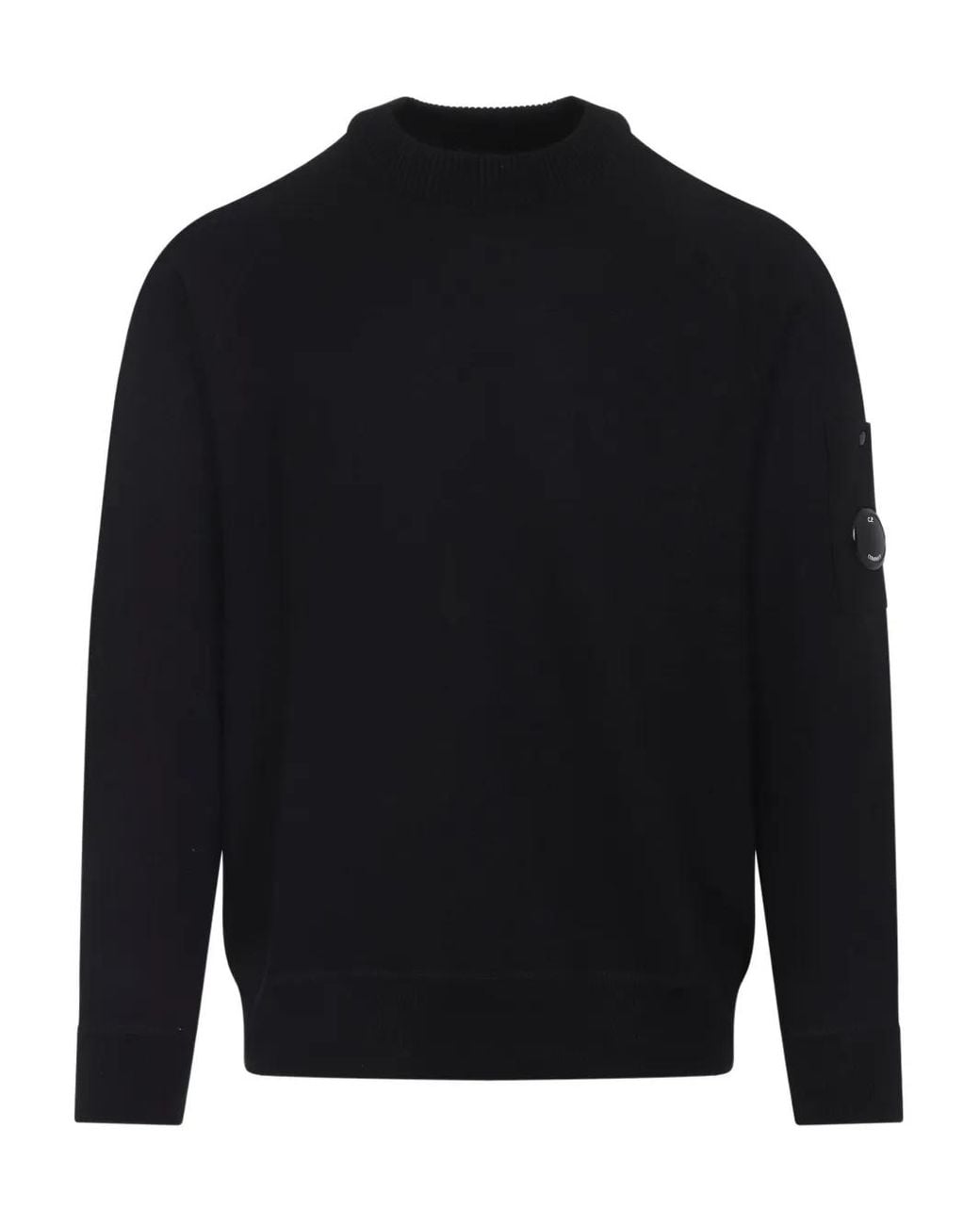 C P Company Blue Pocket-Detail Wool-Blend Sweater for men