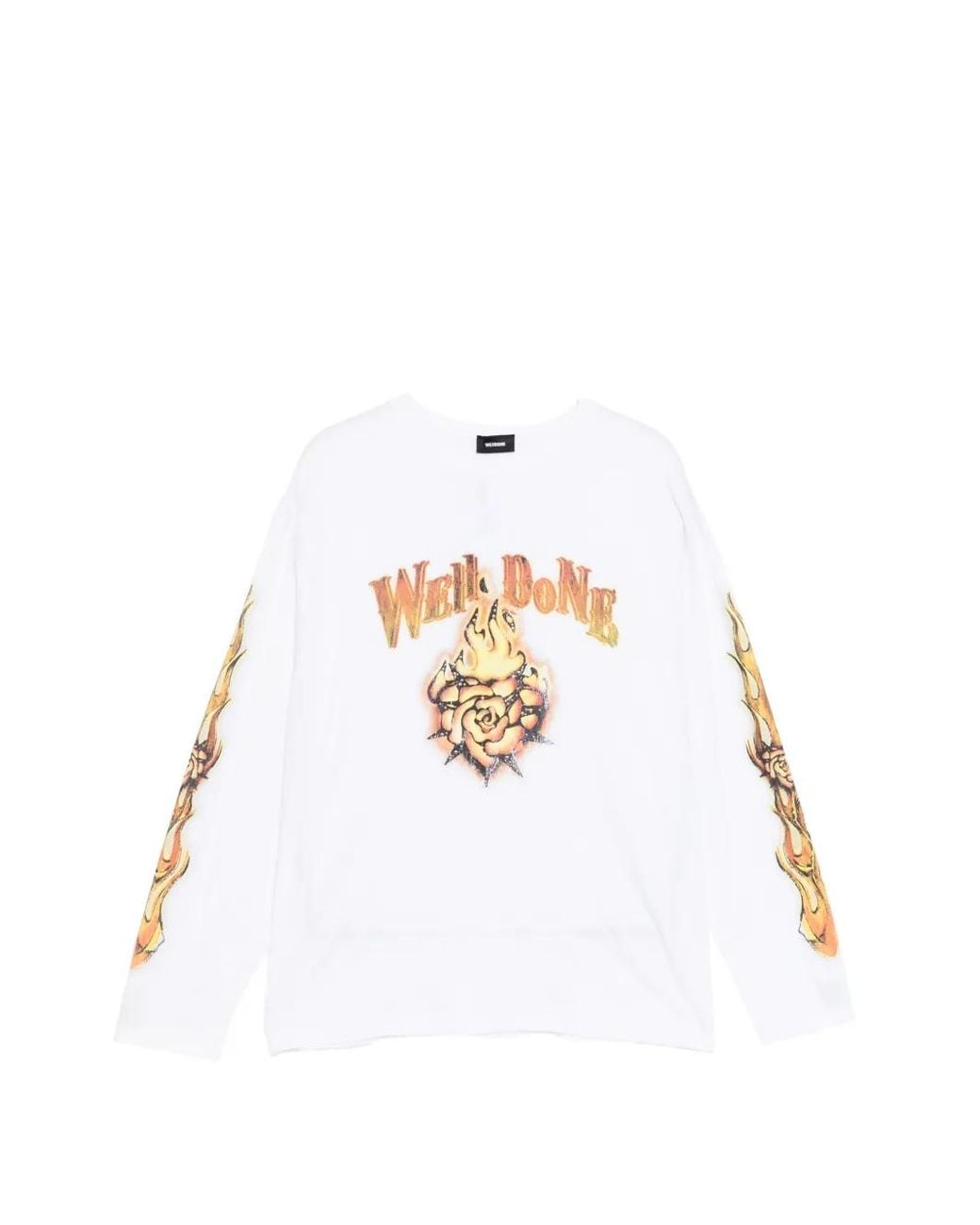 we11done White Graphic-Print T-Shirt for men