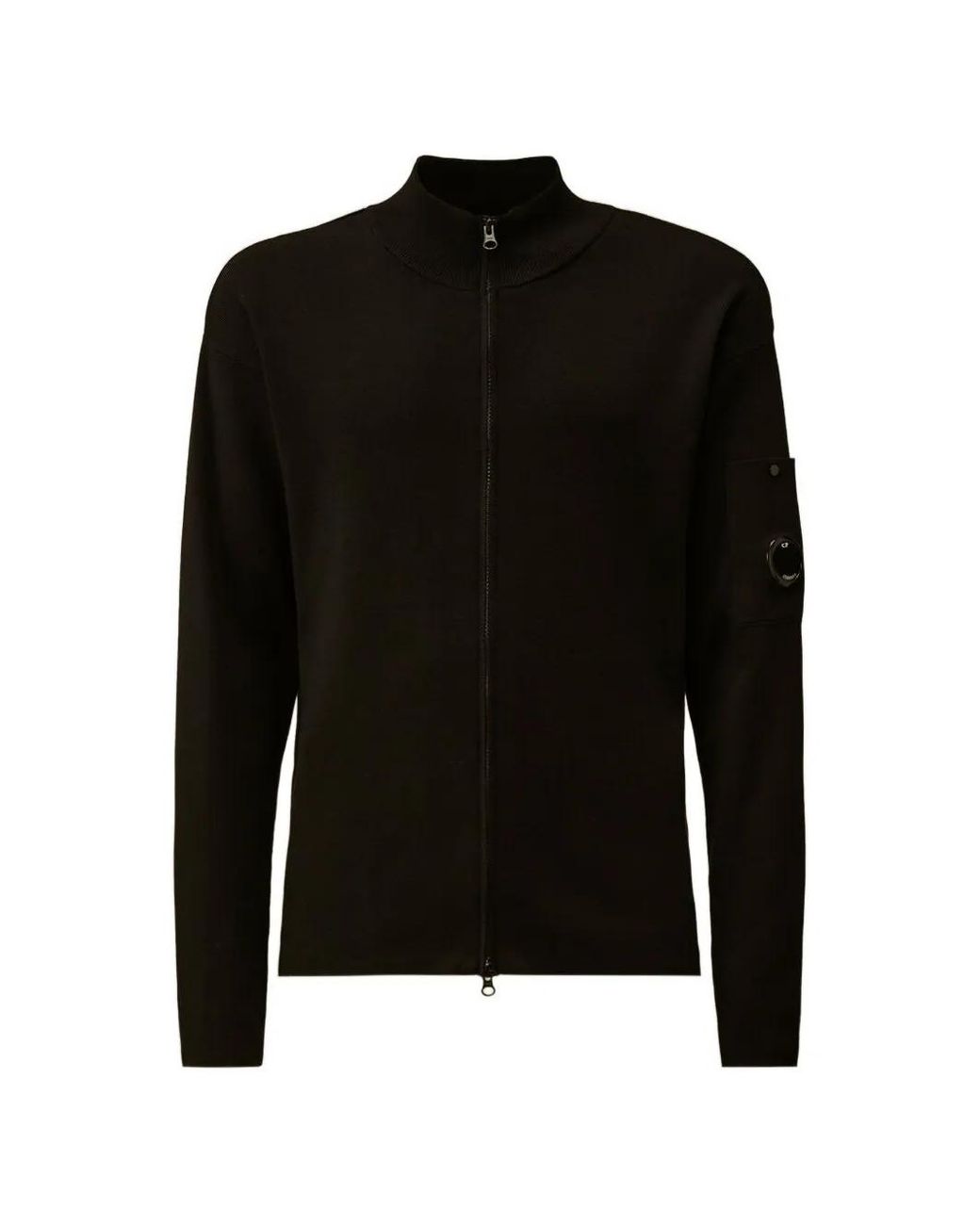 C P Company Black Full Zip Cardigan for men