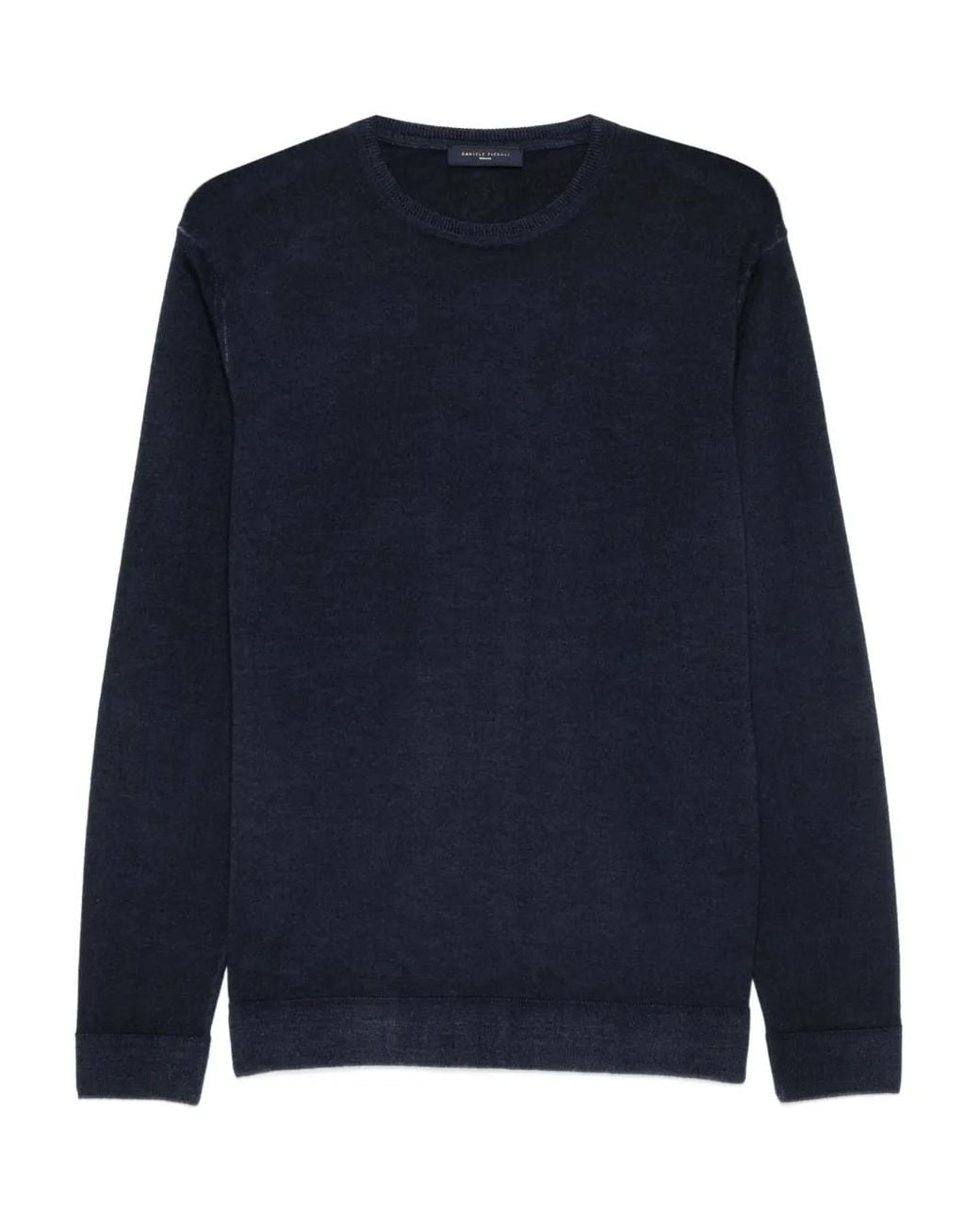 Daniele Fiesoli Blue Crew-Neck Wool Sweater for men