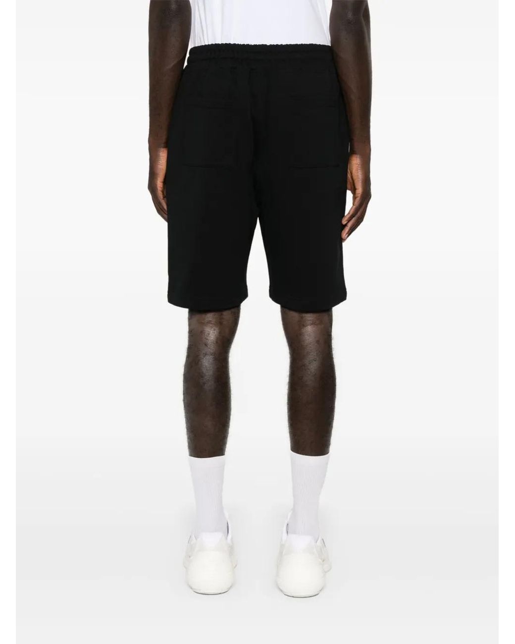 AllSaints Black Undergound Cotton Track Shorts for men