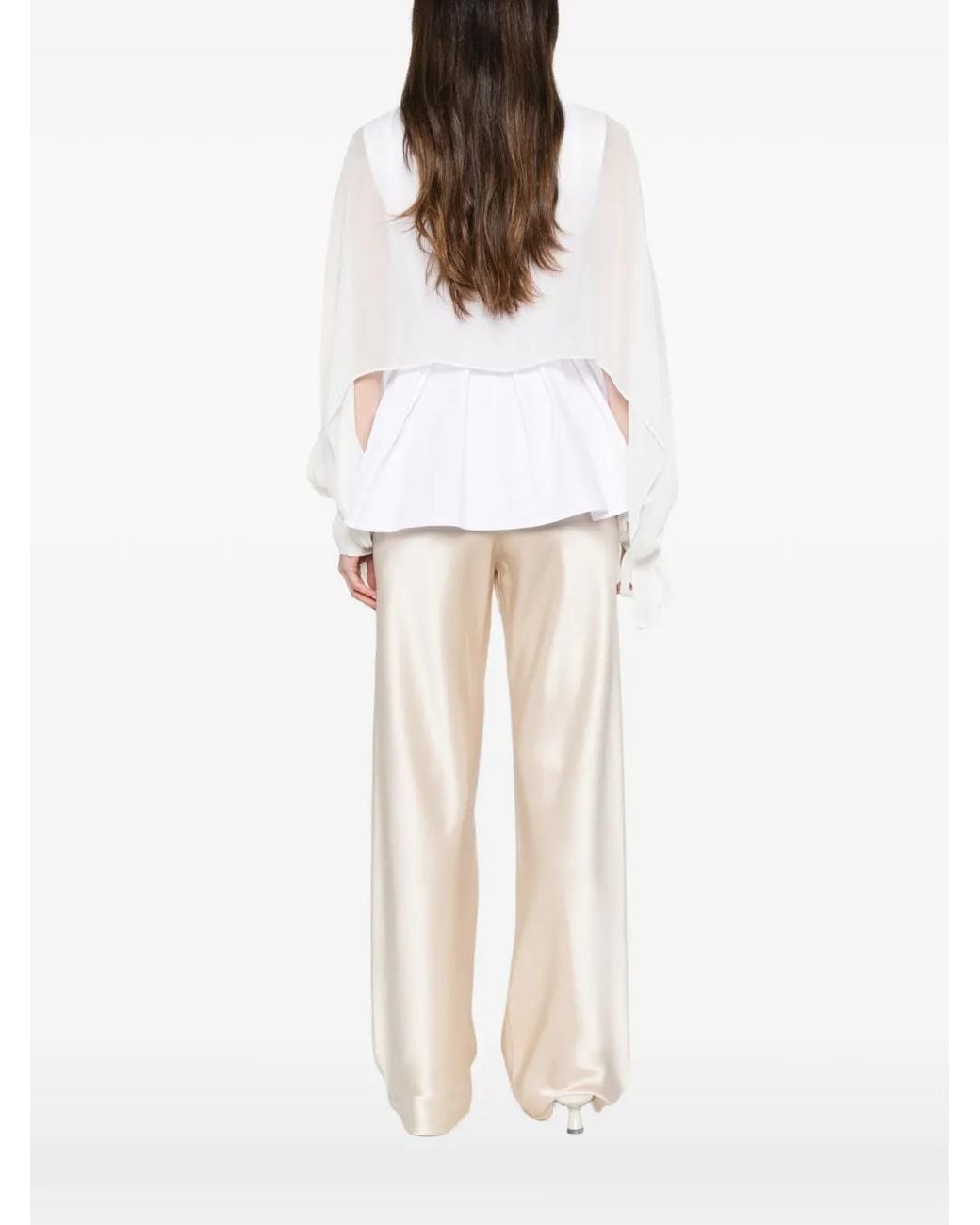 Twinset White Cuffed Long-Sleeve Blouse