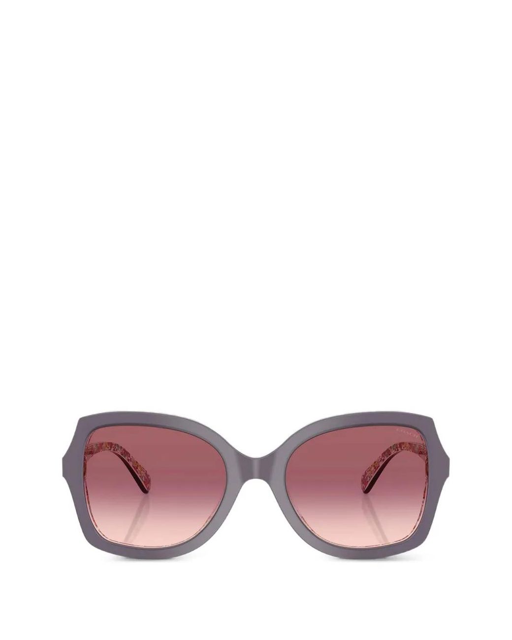 COACH Pink Tortoiseshell-Effect Butterfly-Frame Sunglasses
