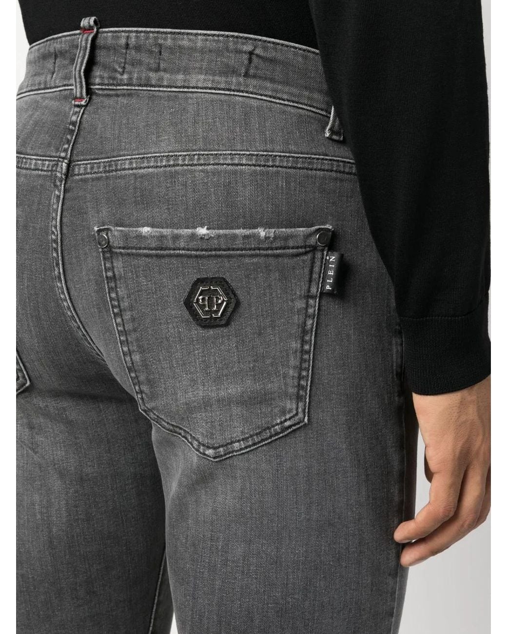 Philipp Plein Jeans Mit Logo-Patch in Gray für Herren
