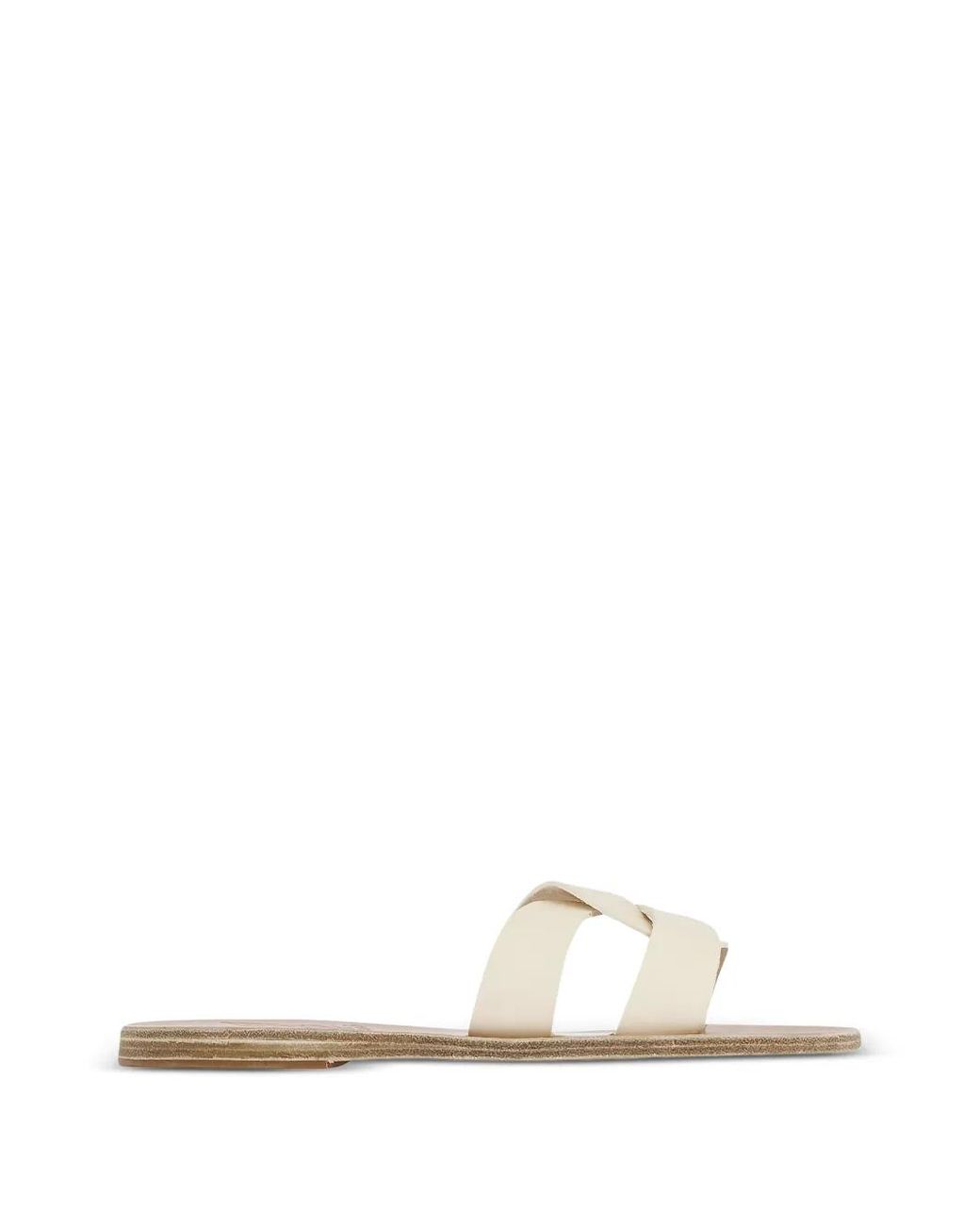 Ancient Greek Sandals White Desmos Double-Strap Leather Sandals