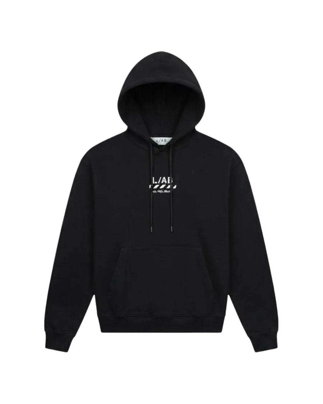 LAB C.O. OFF WHITE Black L/Ab Core Diagonal Hoodie for men