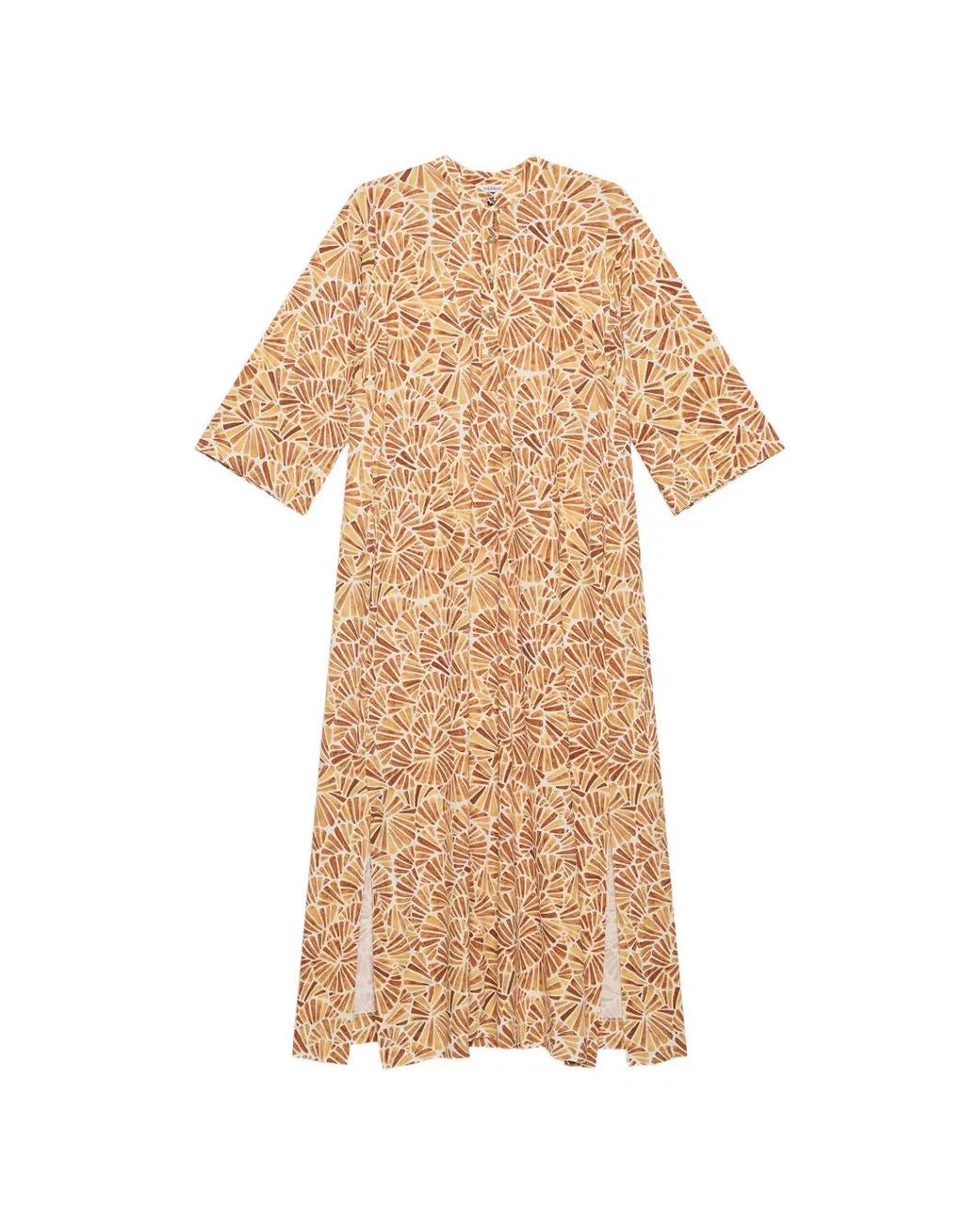 Maliparmi Natural Polo Collar Print Dress