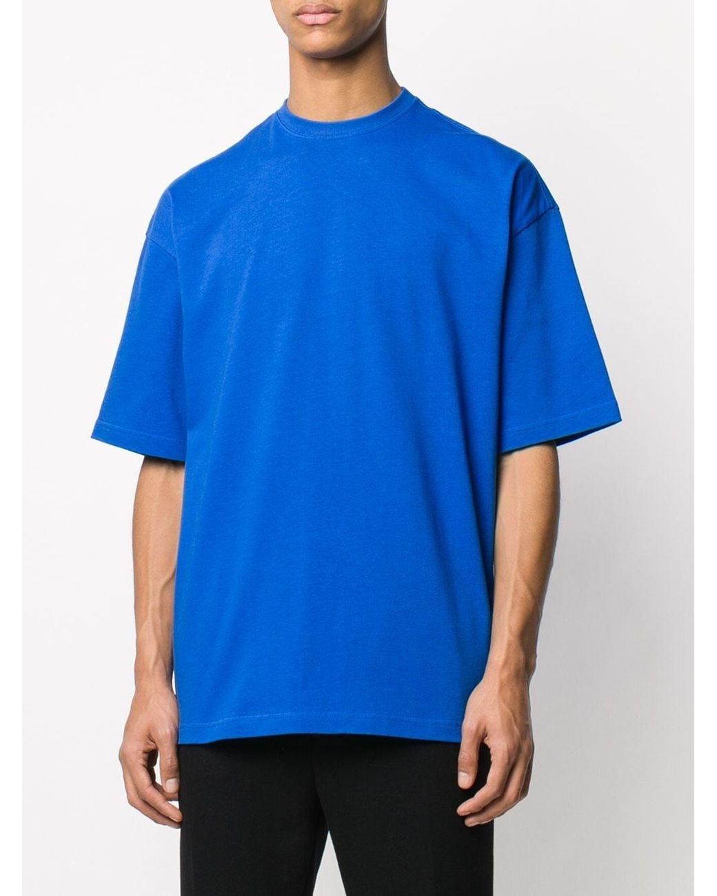 Balenciaga Cotton Maxi Logo T Shirt In Blue For Men Lyst