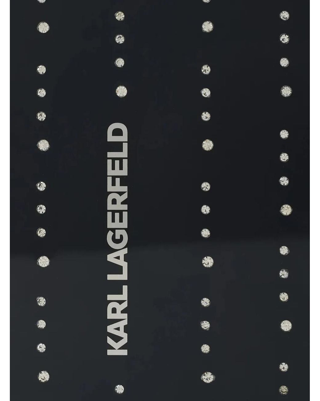 Karl Lagerfeld Black Glitter Rhinestone Iphone 17 Pro Max Case