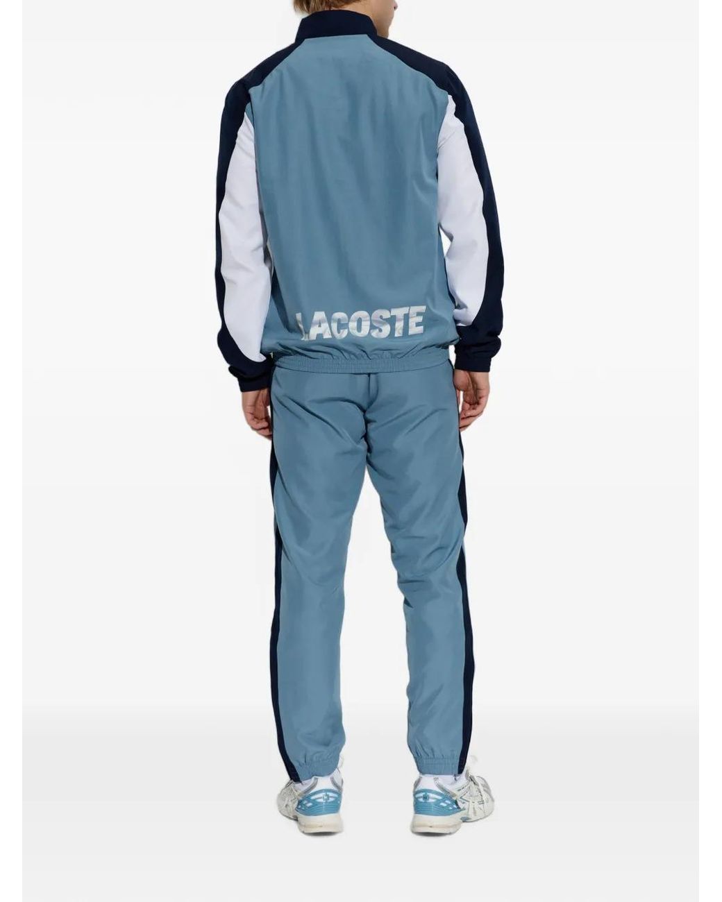 Lacoste Blue Logo-Patch Colour-Block Tracksuit for men