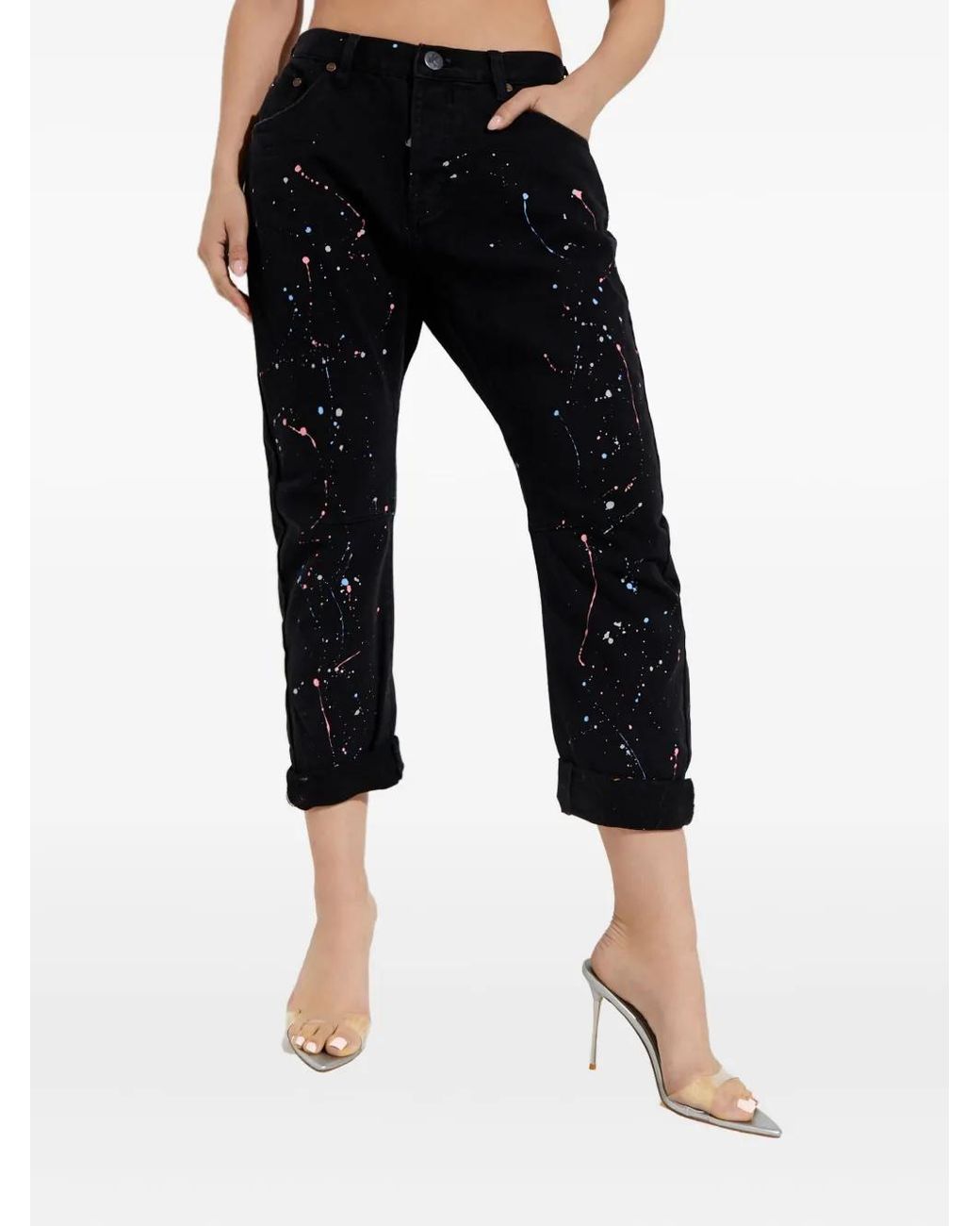 One Teaspoon Black Saints Paint-Splatter Jeans