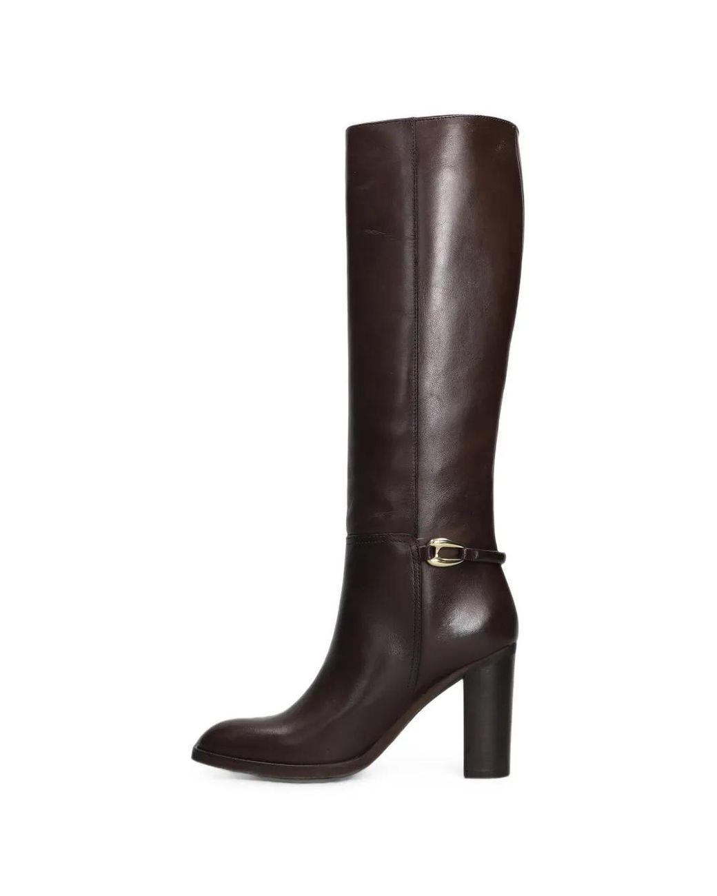 Chantal Black Buckle-Detail Block-Heel Boots