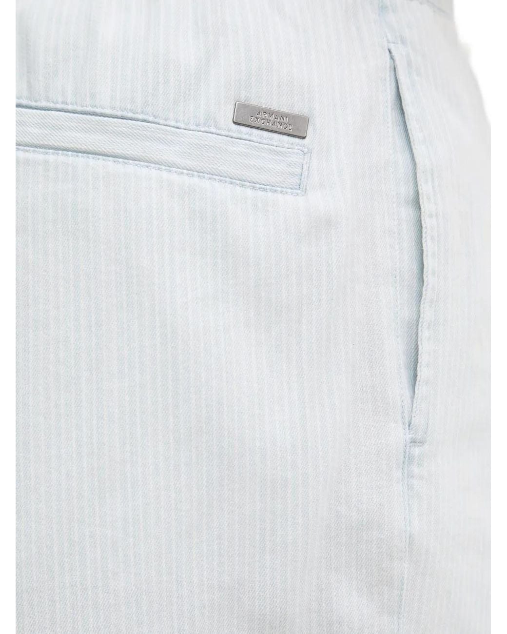 ARMANI EXCHANGE White Striped Cargo Shorts for men