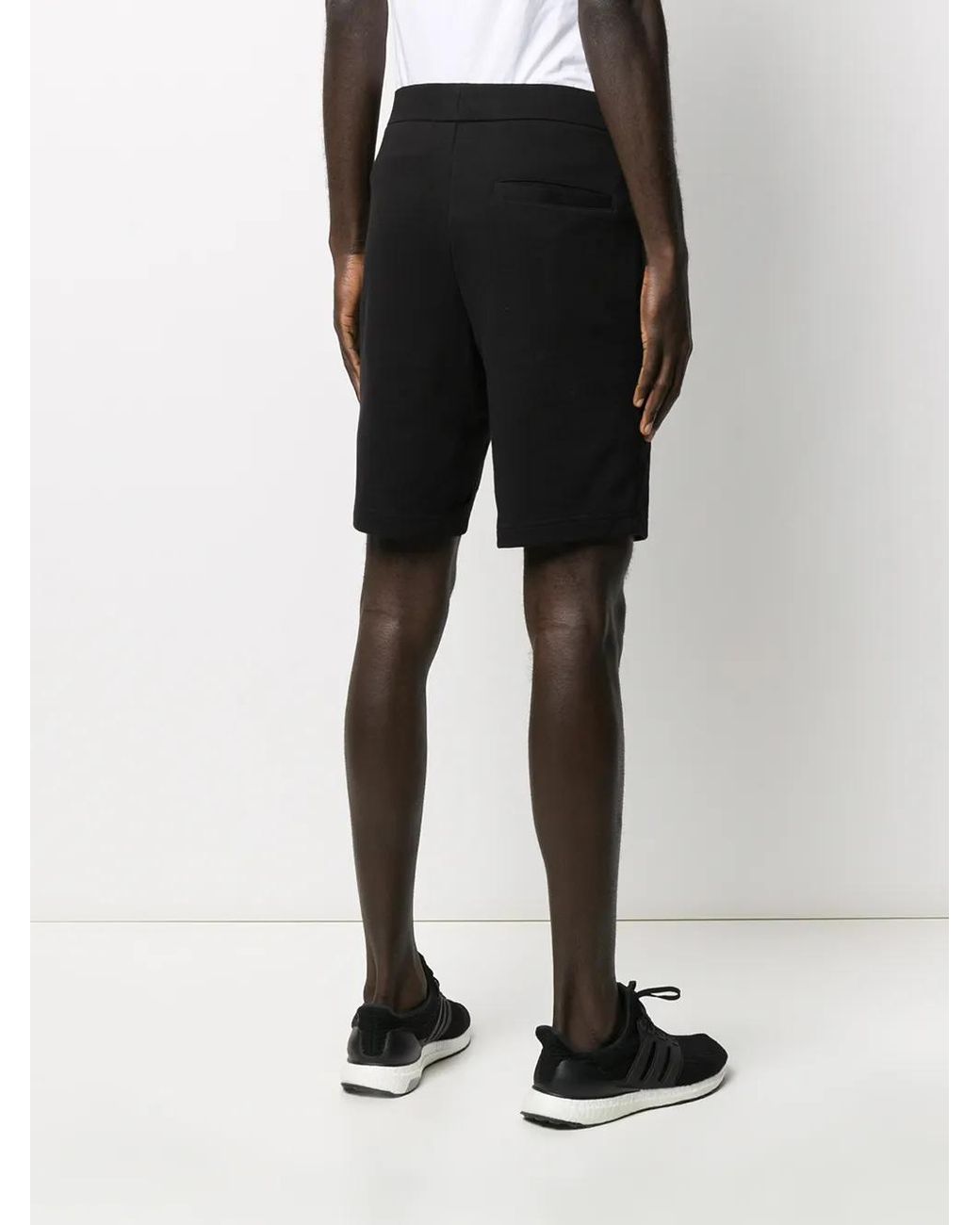 ARMANI EXCHANGE Black Logo-Embroidered Track Shorts for men