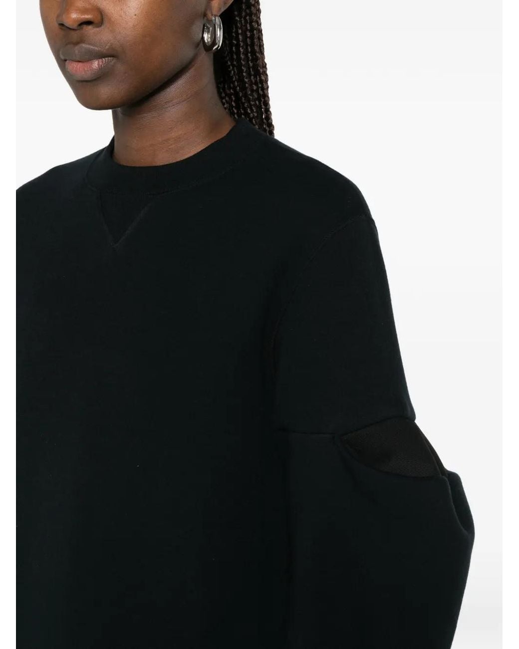 Sacai Black Pull À Manches Bouffantes