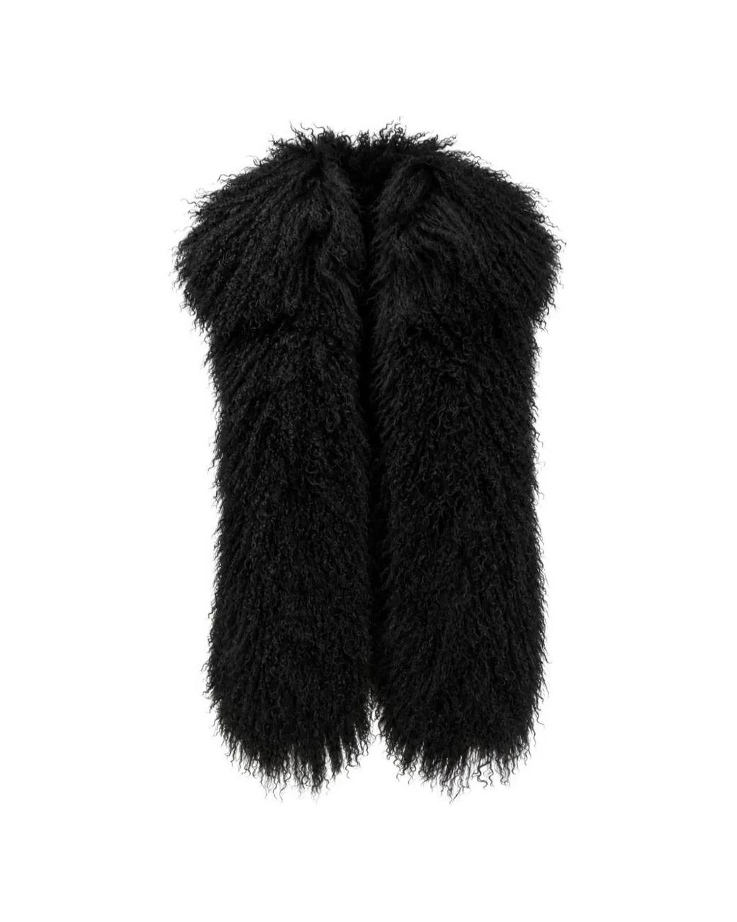 Yves Salomon Black Curly Shearling Gilet