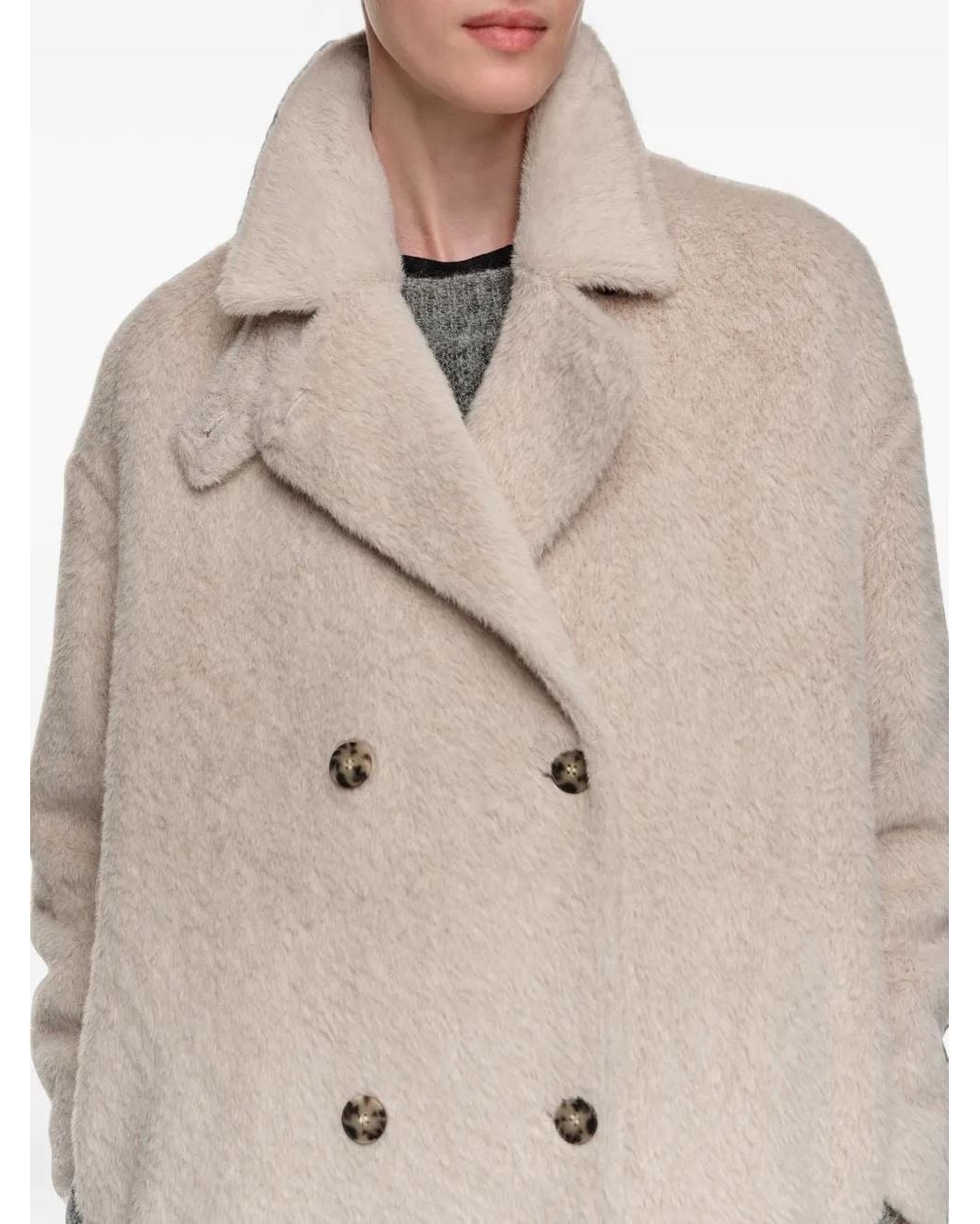 Bimba Y Lola White Fur Midi Coat
