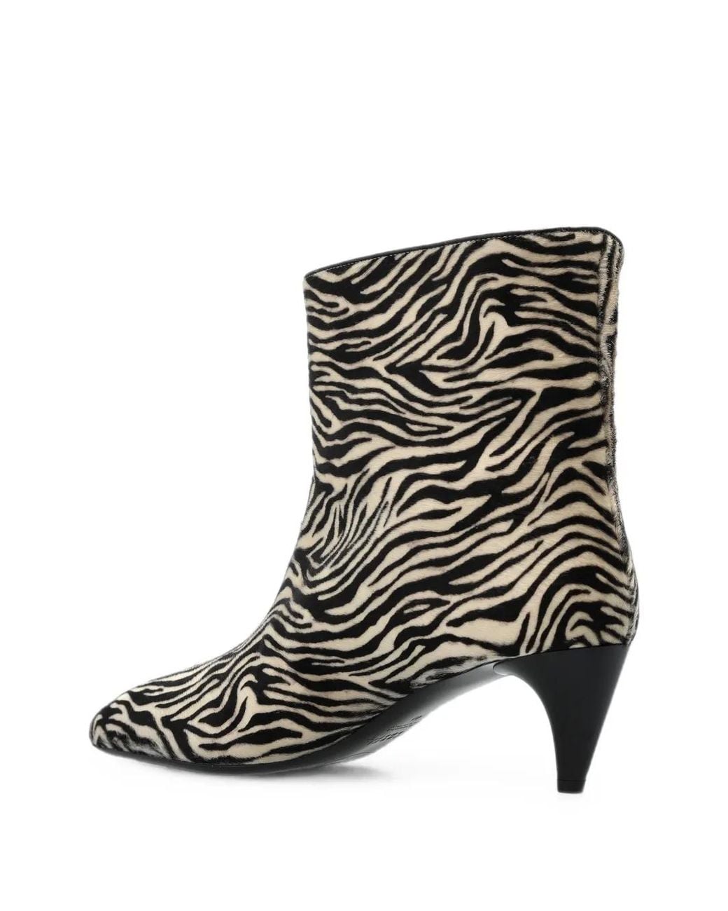 Isabel Marant Black Jiry Zebra-Print Ankle Boots
