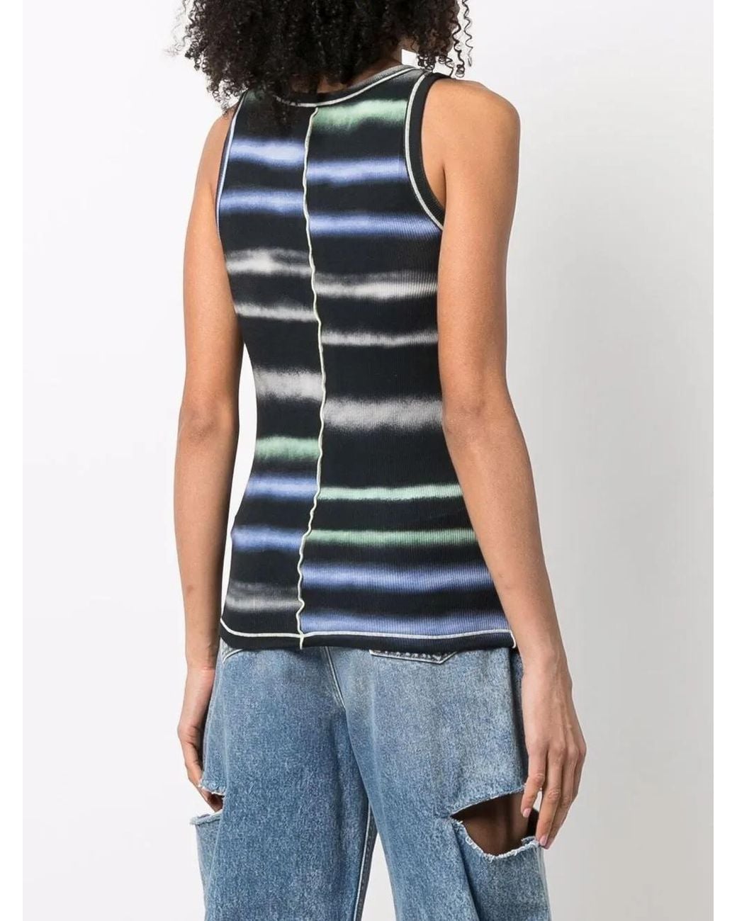 DIESEL Blue T-Ankycut Striped Vest Top