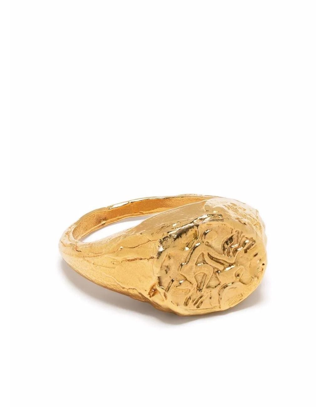 Alighieri Metallic Aquarius Signet Ring
