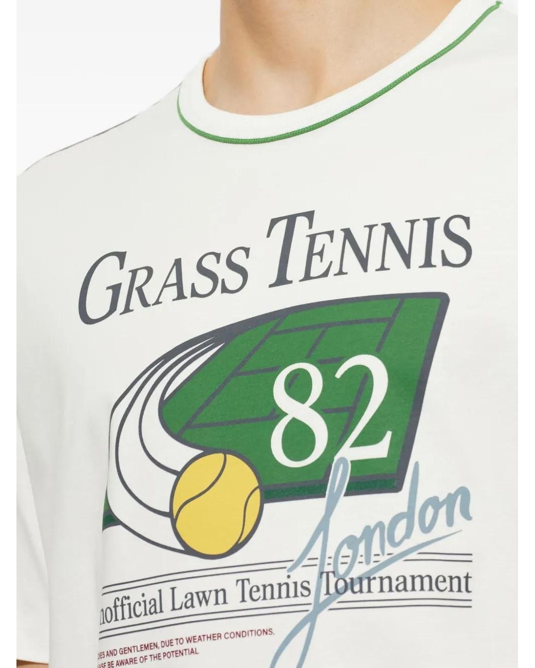 Lacoste White Runway Tennis-Print T-Shirt for men