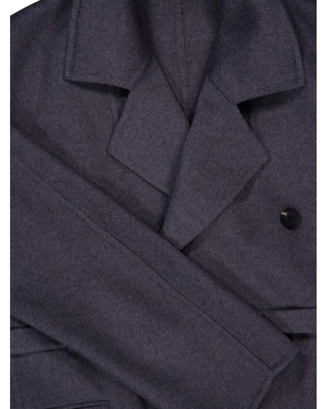 Abrigo Con Doble Botonadura Ferragamo de color Black