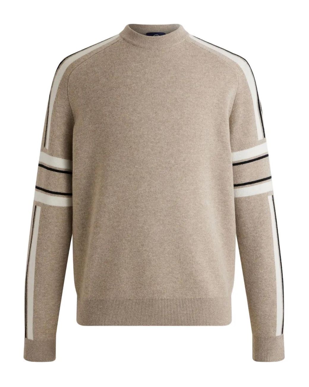 Fusalp Gray Jacquard-Striped Sweater for men
