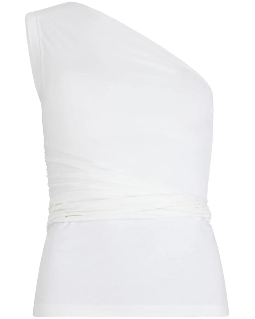 Patou White One-Shoulder Organic Cotton Top