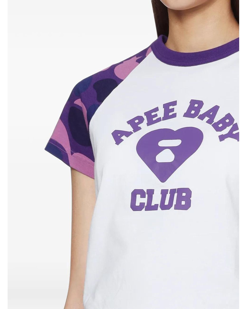 AAPE BY A BATHING AP Blue Camouflage-Print Raglan-Sleeve T-Shirt