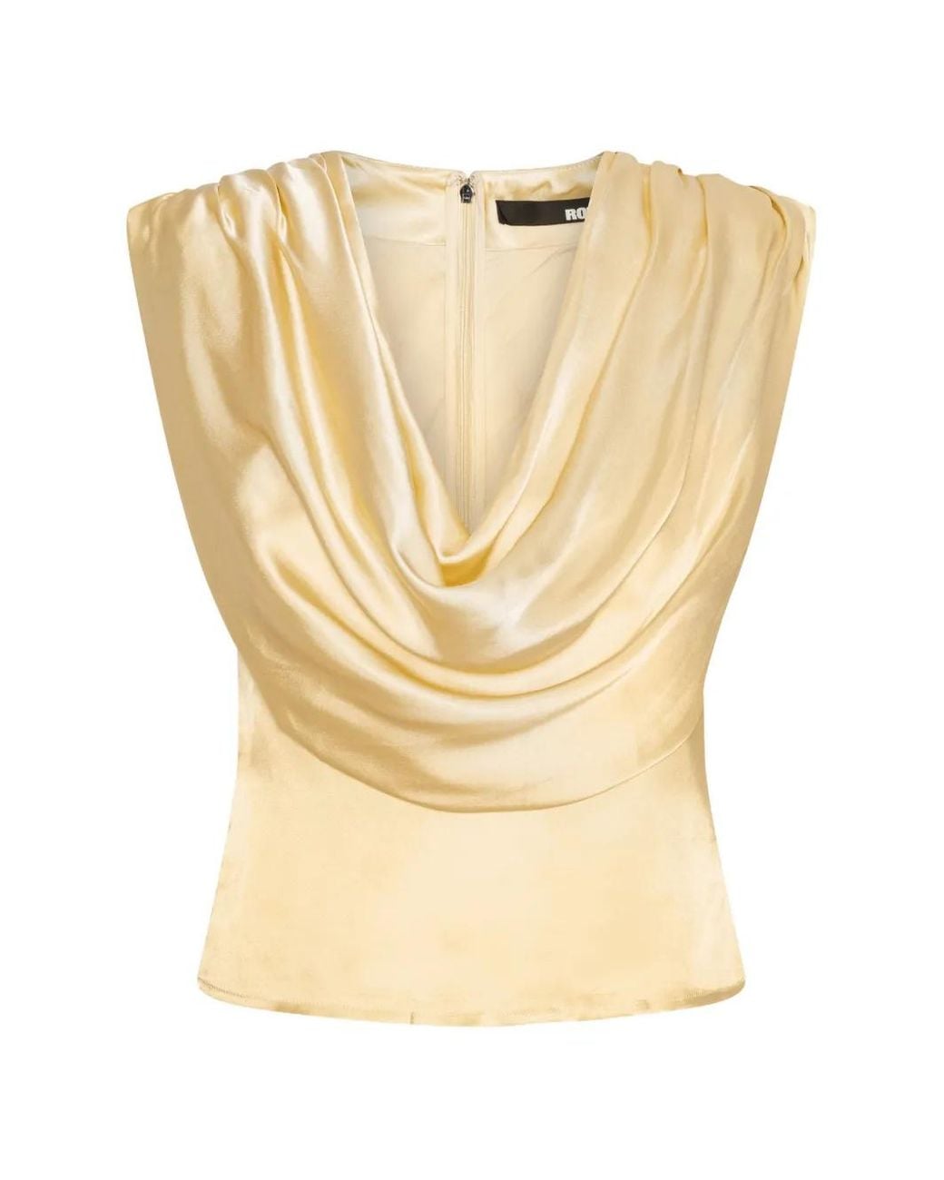 ROTATE BIRGER CHRISTENSEN Natural Chiffon Waterfall Top