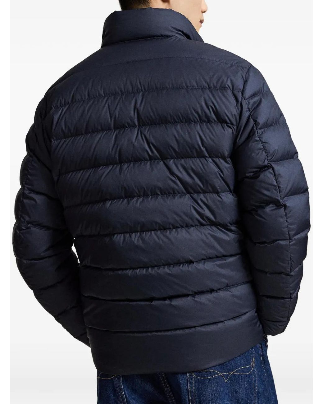 Polo Ralph Lauren Blue Quilted Mock-Neck Padded Jacket for men
