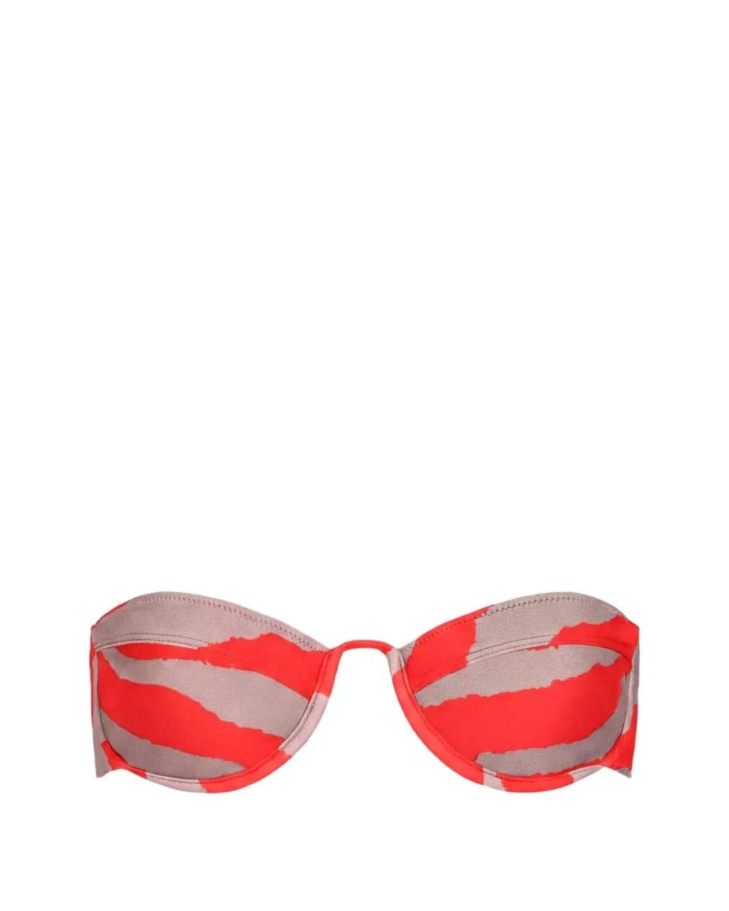 Tropic of C Red Mariel Zebra-Print Bikini Top