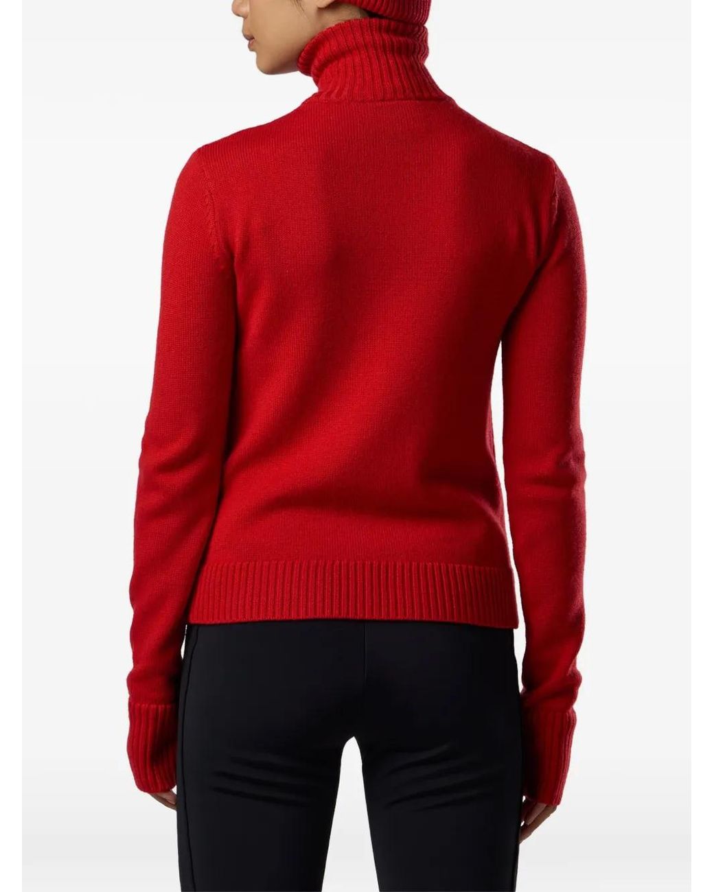 Rossignol Red Jcc Teddy-Patch Half-Zip Sweater