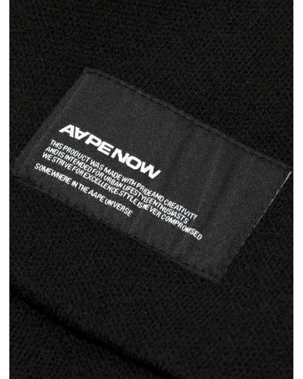 Aape By A Bathing Ape Black Logo-Patch Zip-Up Hoodie for men