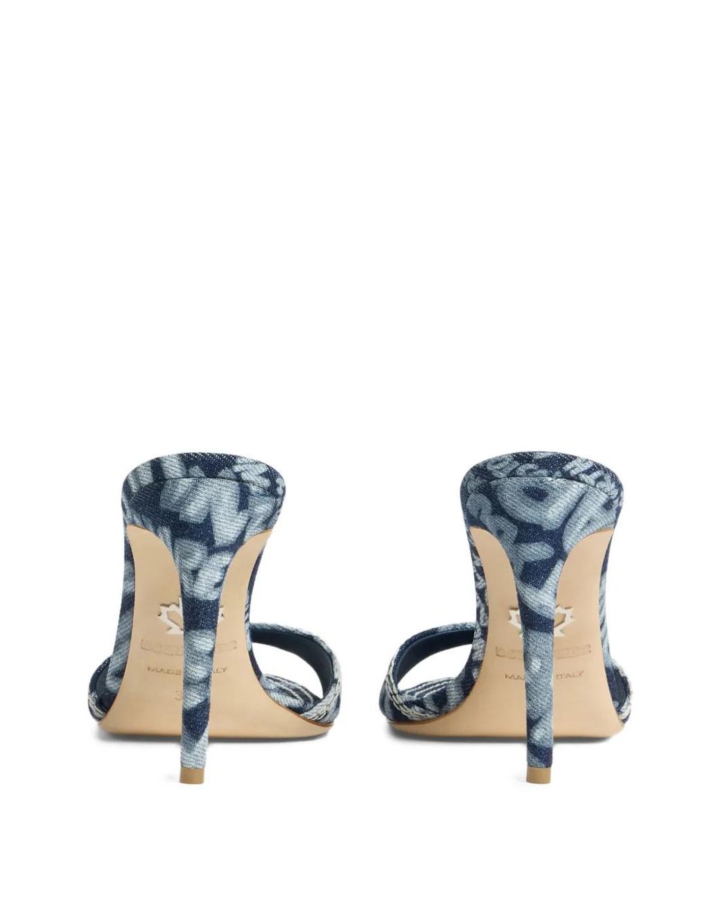 DSquared² Blue Rebel Hibiscus Twin Mule Sandals