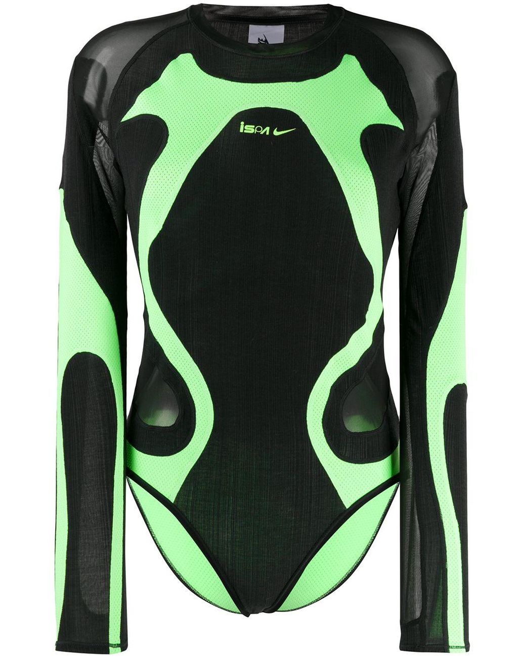 Nike Ispa Mesh Panel Bodysuit in Green | Lyst