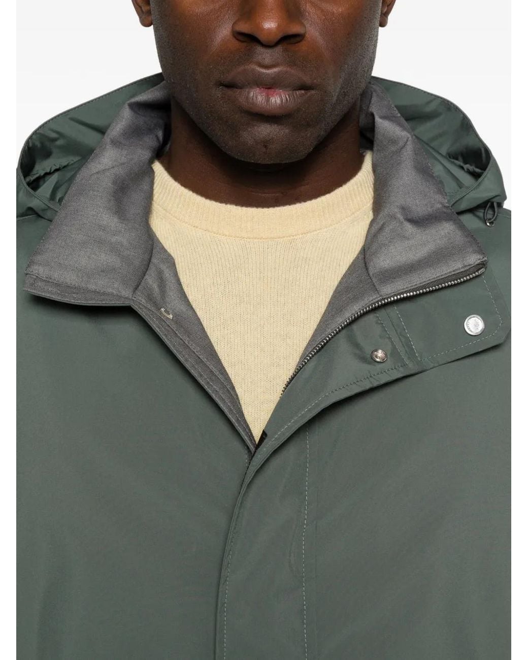 Moorer Gray Logo-Patch Jacket for men