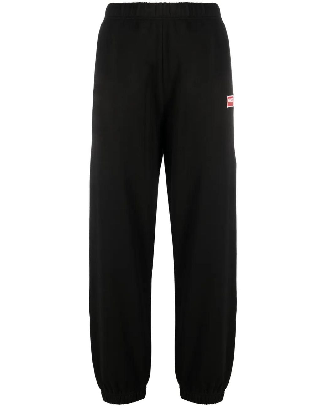 KENZO Black Logo-Embroidered Cotton Track Pants