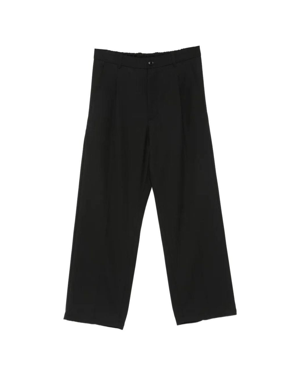 Goldwin Black Pleated Straight-Leg Trousers for men