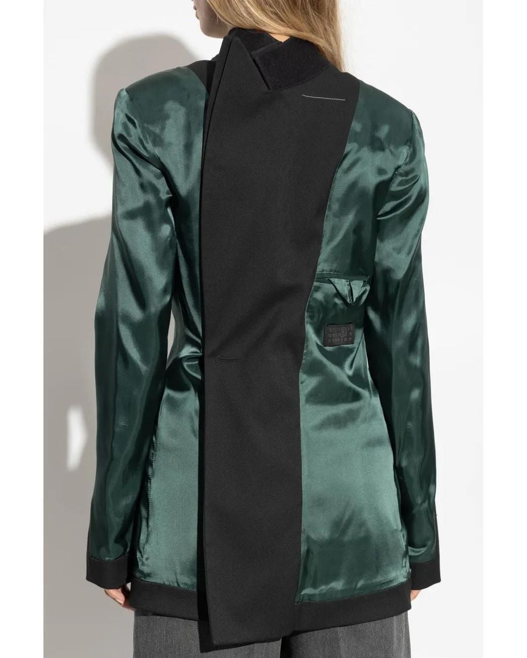 MM6 by Maison Margiela Green Inside-Out Effect Blazer