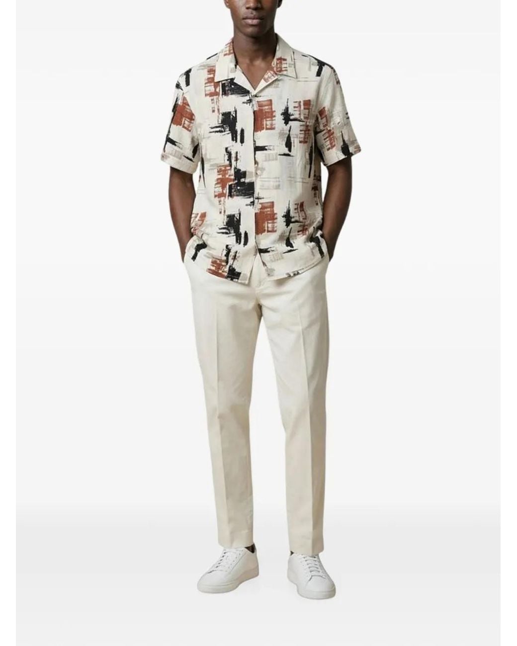 Antony Morato Abstract-Print Short-Sleeve Shirt in White for Men | Lyst