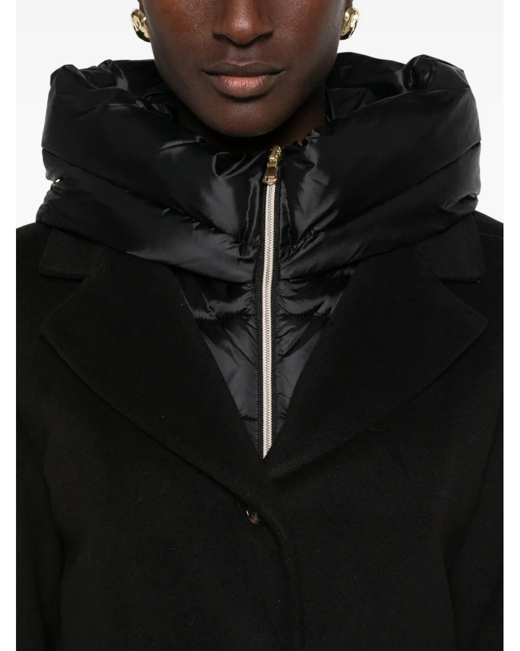 Emme Black Emmcuore Hooded Single-Breasted Coat